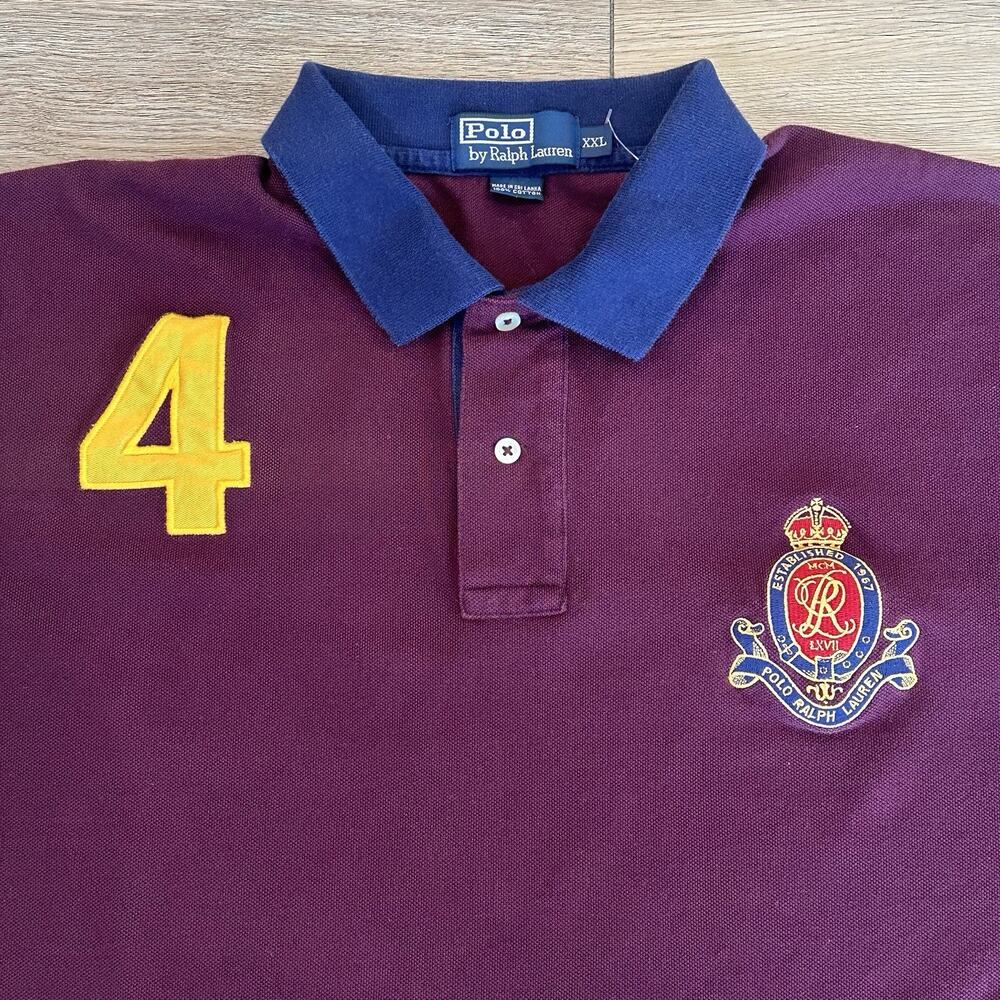 Polo Ralph Lauren Big Logo Color Block Short Sleeve Shirt Men's XXL Rugby Preppy